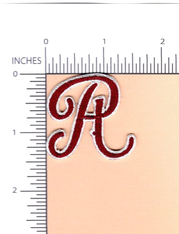 Clasic patch R white/burgundy